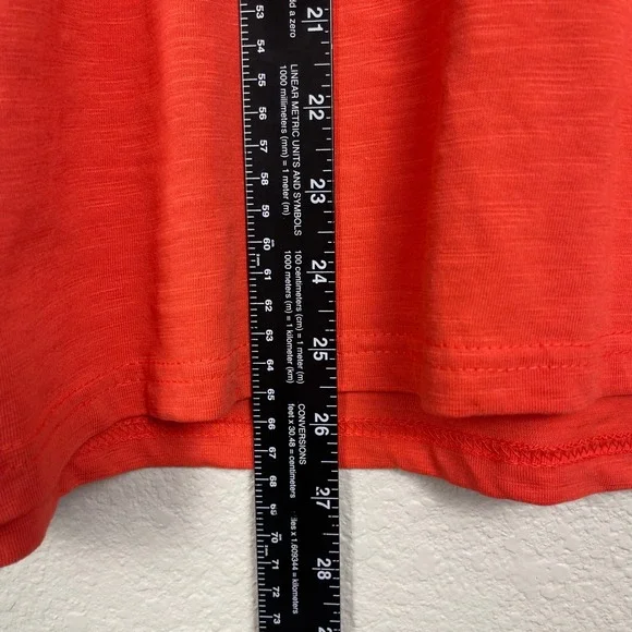 MERSEA Catalina Slub Tee Orange Red Oversized French Tuck Side Slit One Size - Picture 12 of 13